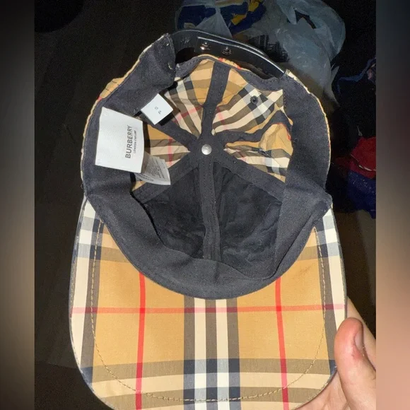 Burberry Nova Check Print Beige Snap Back Hat